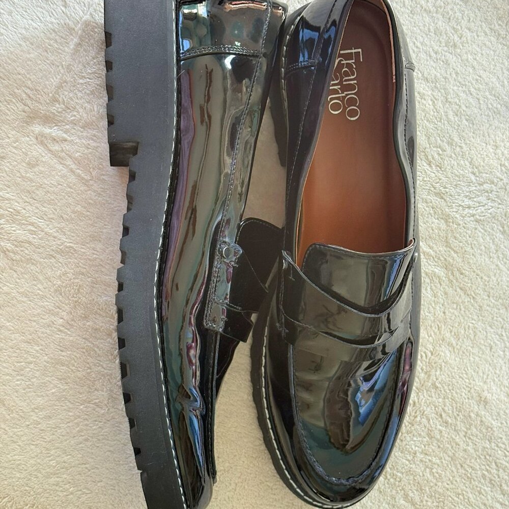 WOMEN'S Franco Sarto "CASSANDRA" Platform Patent Leather Penny Loafer Size 12 - Picture 4 of 9